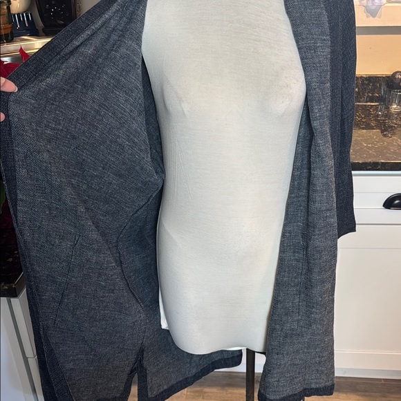 Eileen Fisher Women's Charcoal Open-Front Jacket Organic hemp and cotton - Picture 6 of 8